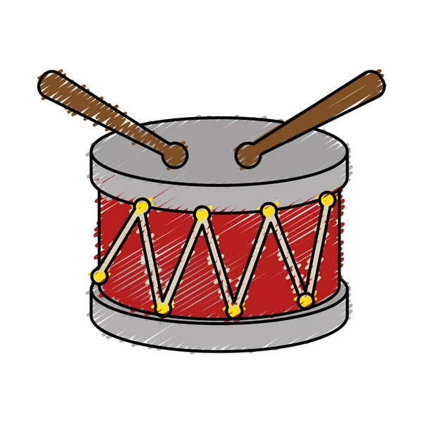 Drum toy musical instrument — Stock Vector