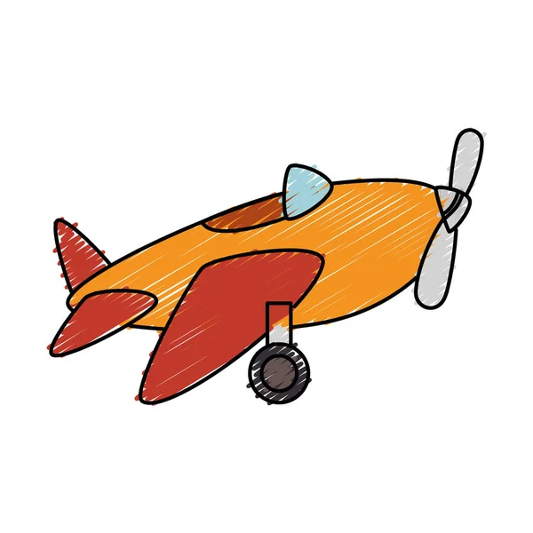 Lindo avión juguete icono — Vector de stock