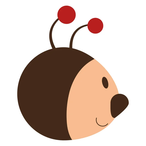 Lieveheersbeestje hoofd geïsoleerde pictogram — Stockvector