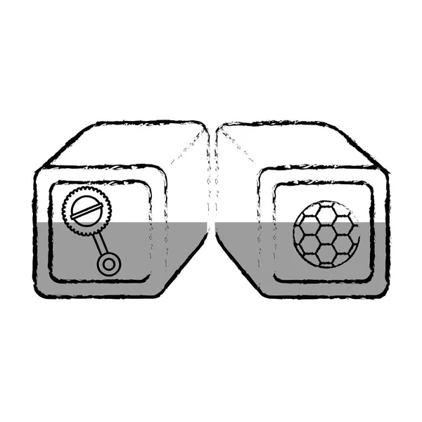 Blocs cubes jouet icône — Image vectorielle