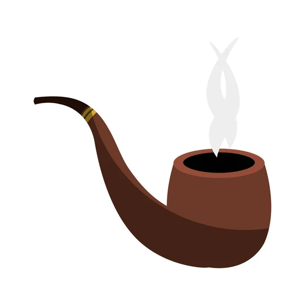 Wooden pipe isolated icon — Stock Vector