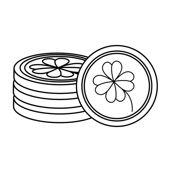 硬币与三叶草图标 — 图库矢量图片