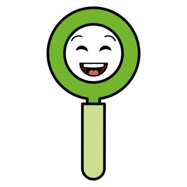 Büyüteç camı kawaii karakter arama