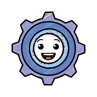 Gears'ı makine kawaii karakter