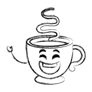 kahve fincan sıcak kawaii karakter