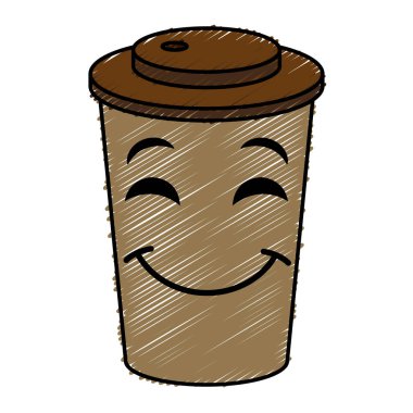 kahve plastik kap kawaii karakter