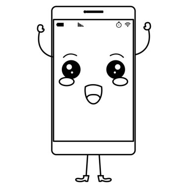smartphone aygıt kawaii karakter