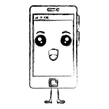 smartphone aygıt kawaii karakter