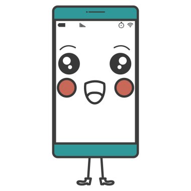 smartphone aygıt kawaii karakter