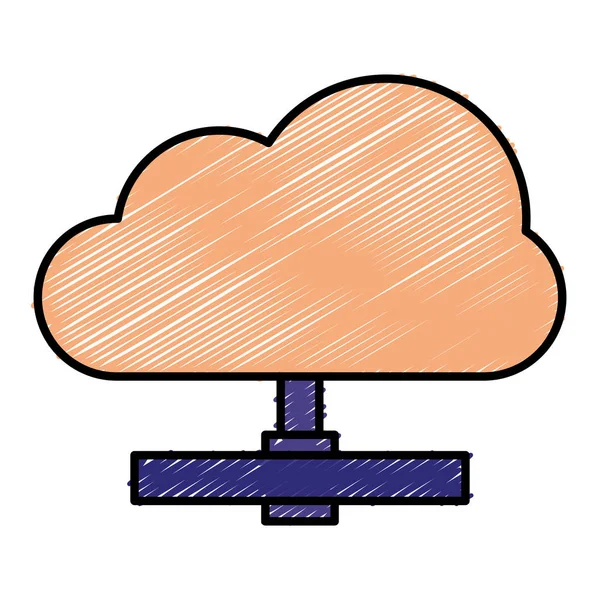 Cloud computing izolované ikonu — Stockový vektor