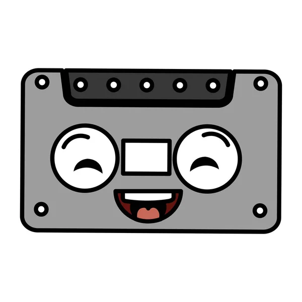 Viejo personaje kawaii cassette — Archivo Imágenes Vectoriales