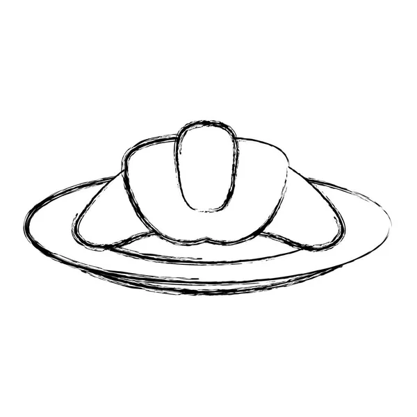 Délicieux croissant icône du pain — Image vectorielle