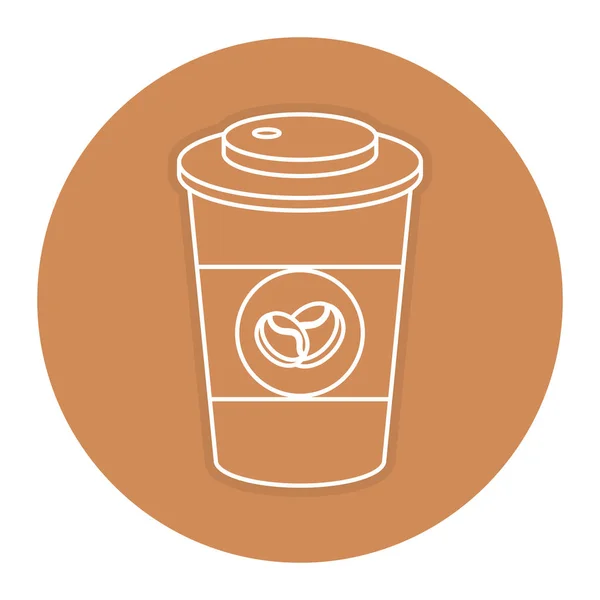 Café no ícone copo de plástico — Vetor de Stock