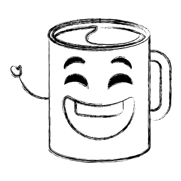 Káva pohár kawaii charakter — Stockový vektor