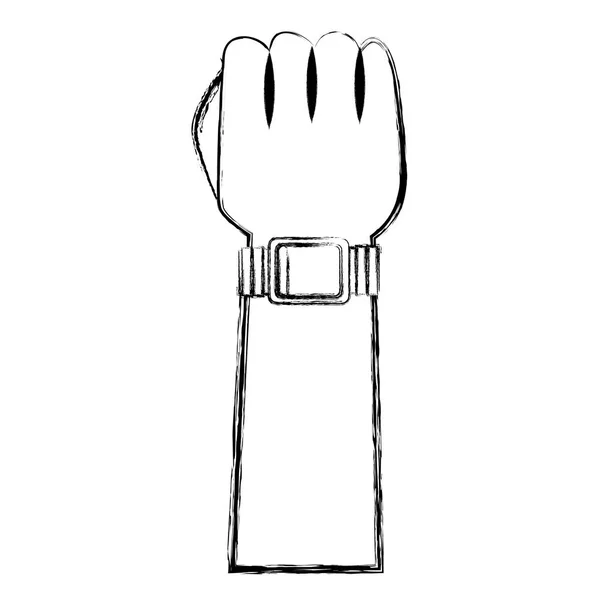 Mano con reloj de pulsera icono aislado — Vector de stock