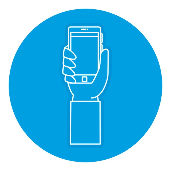 Mano humana con dispositivo smartphone — Vector de stock