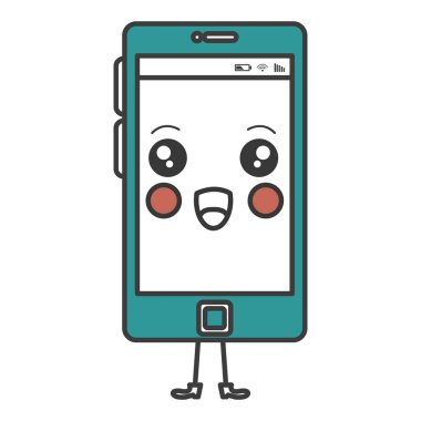 smartphone aygıt kawaii karakter