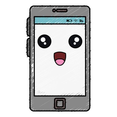 smartphone aygıt kawaii karakter