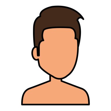 genç adam gömleksiz avatar karakter