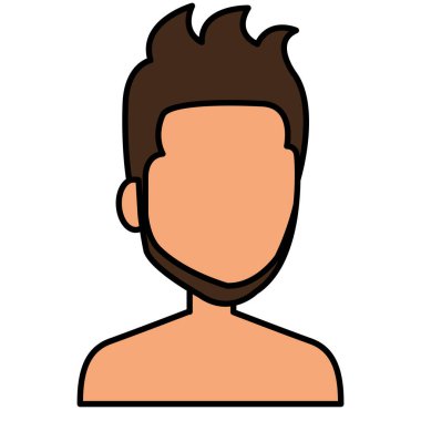 genç adam gömleksiz avatar karakter