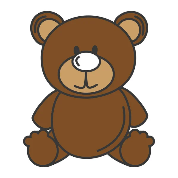 Oso teddy aislado icono — Archivo Imágenes Vectoriales