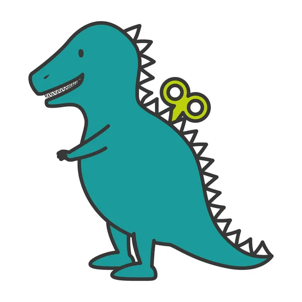 T-rex toy isolated icon — Stock Vector