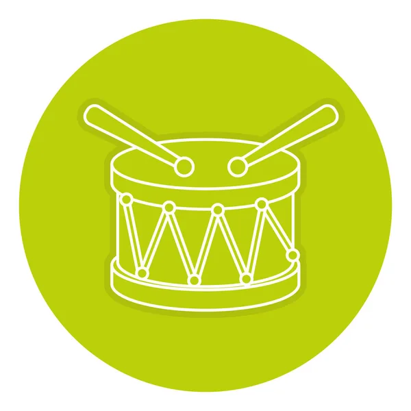 Drum musical instrument icon — Stock Vector