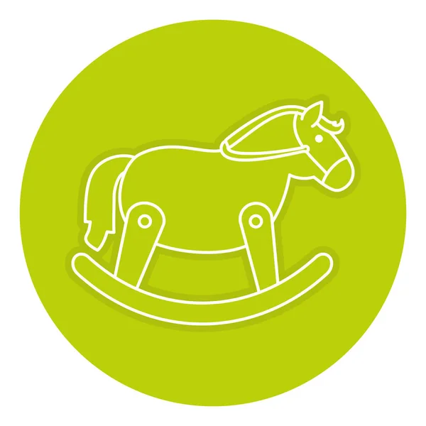 Kůň dřevěný izolované ikona — Stockový vektor