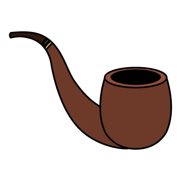 Wooden pipe isolated icon — Stock Vector