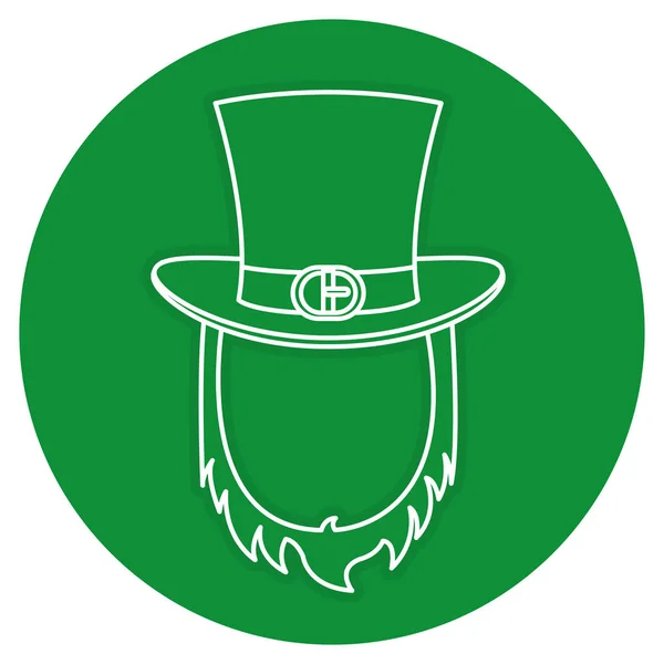 Irish elf hat and beard saint patrick celebration — Stock Vector
