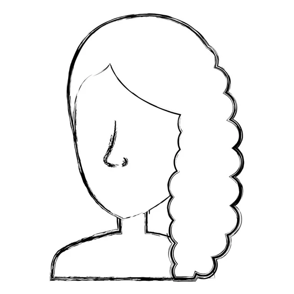 Belle femme sans chemise avatar caractère — Image vectorielle