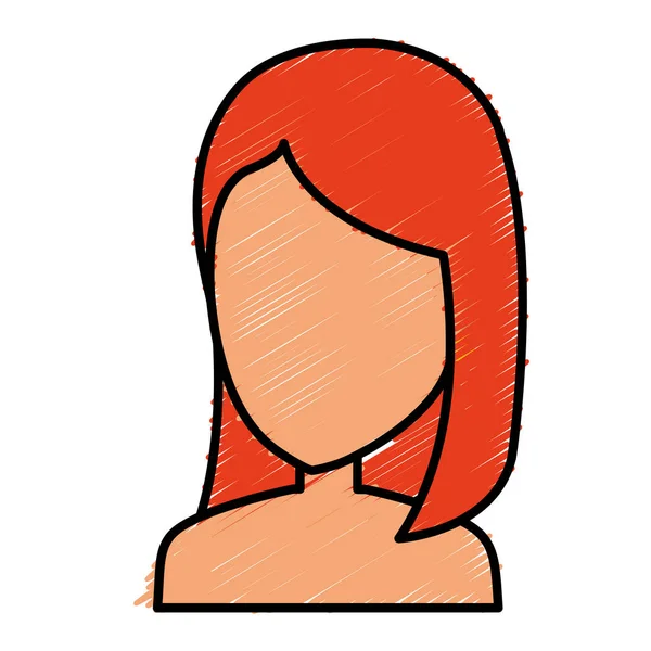 Hermosa mujer sin camisa carácter avatar — Vector de stock