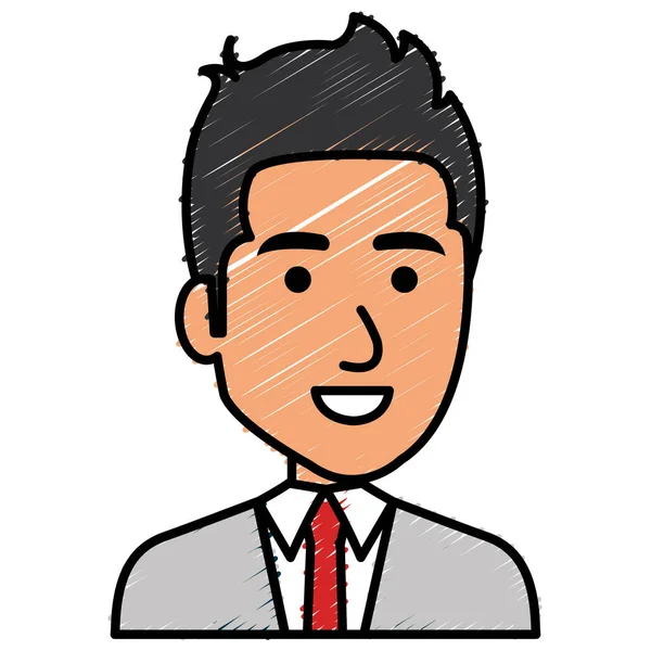 Elegante personaje de hombre de negocios avatar — Vector de stock