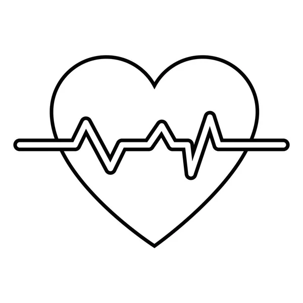 Cardio heart icon — Stock Vector