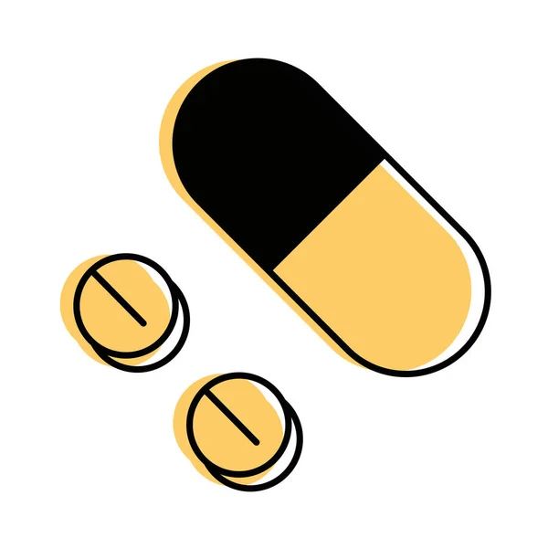 Medicina píldoras aisladas — Vector de stock
