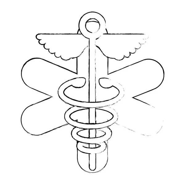 Caduceus lékařské symbol — Stockový vektor