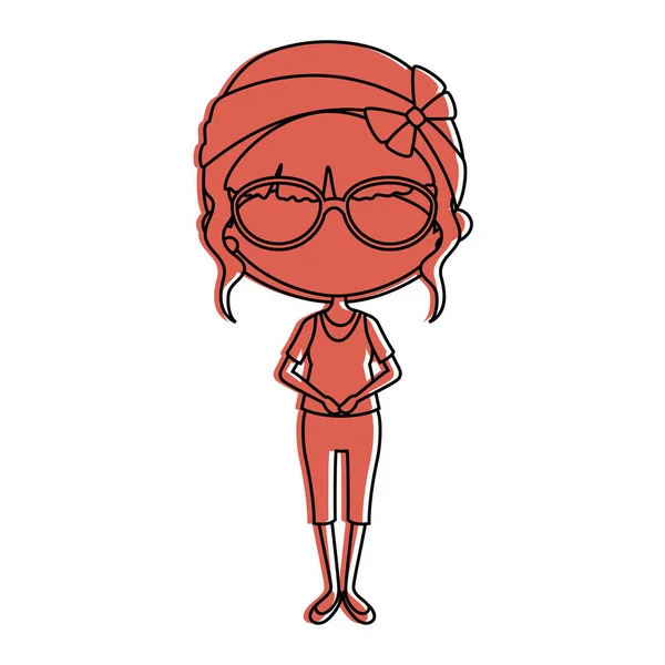 Chica con icono de gafas — Vector de stock