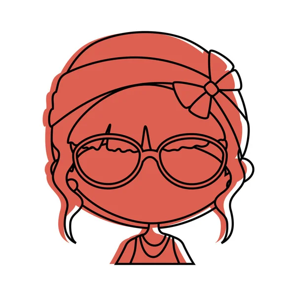 Flicka med glasögon ikon — Stock vektor