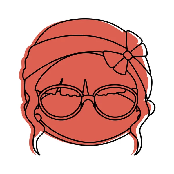 Chica con icono de gafas — Vector de stock