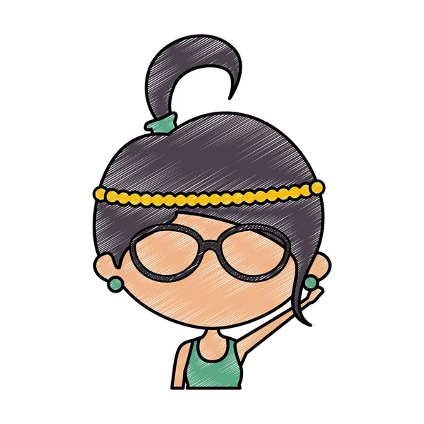 Chica con icono de gafas — Vector de stock