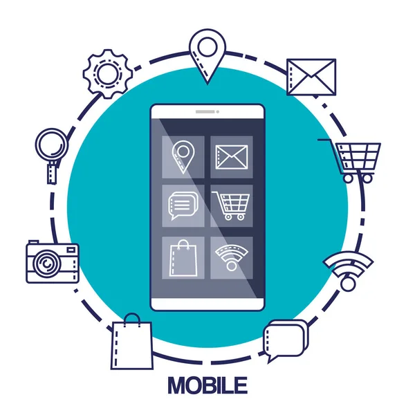 モバイル マーケティング商取引の電子化 — ストックベクタ