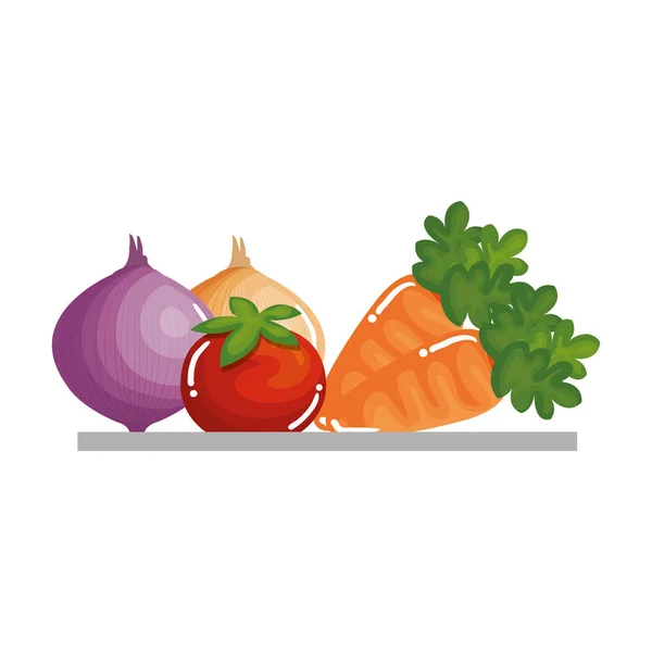 Plateau avec icône de légumes — Image vectorielle