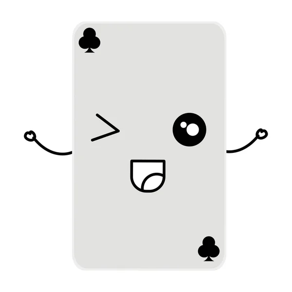 Poker card kawaii character — Stock Vector