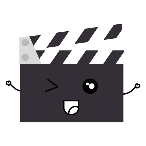 Personagem kawaii cinema clapperboard —  Vetores de Stock