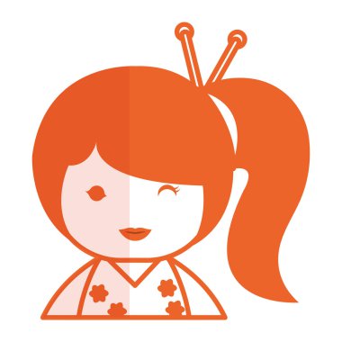 sevimli küçük Japon bebek