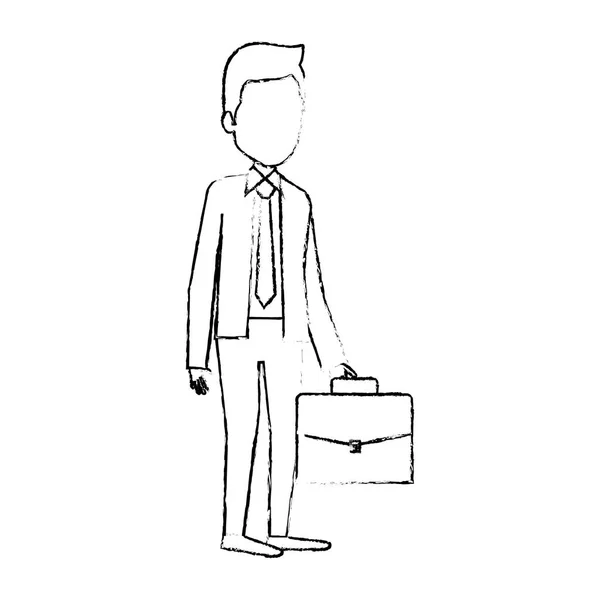 Portföy avatar karakter ile zarif işadamı — Stok Vektör