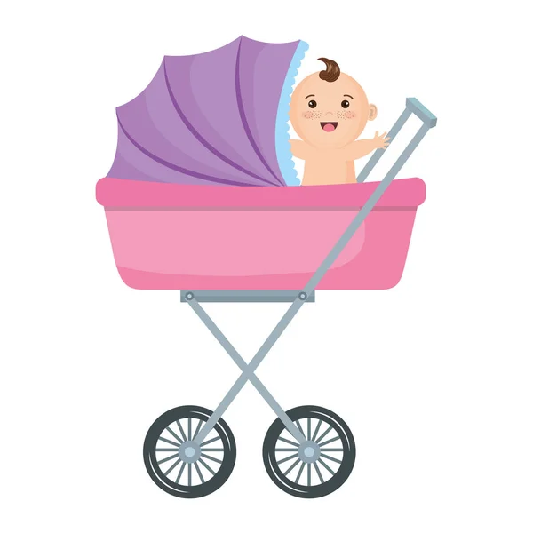 Carro de bebê pequeno —  Vetores de Stock