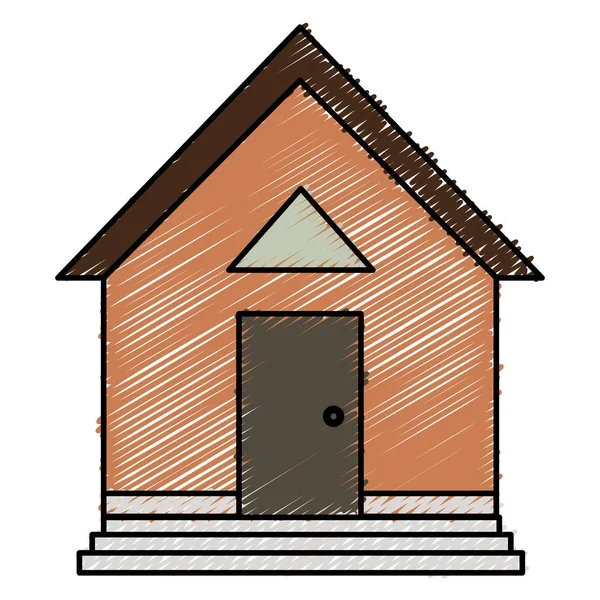 Casa exterior ícone isolado — Vetor de Stock