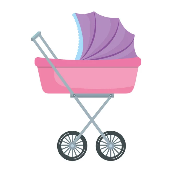 Carro de bebê pequeno — Vetor de Stock