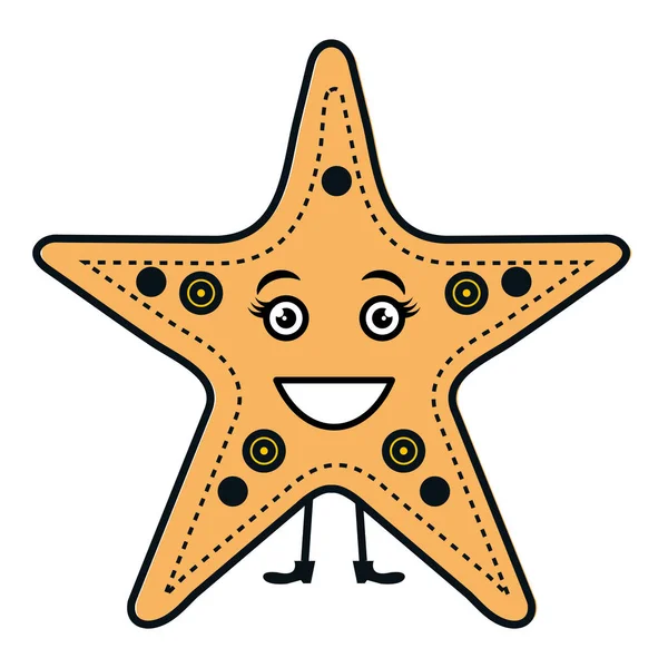 Starfish tropical summer kawaii character — Stock Vector